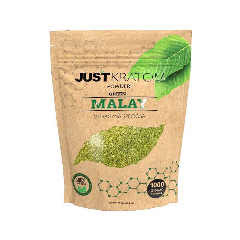 JUST KRATOM POWDER 1000 GRAMS - MALAY GREEN VEIN