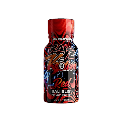 RAVE KRATOM RED BALI BLISS 0.5OZ - FRUIT PUNCH (FULL SPECTRUM, 140MG MIT)