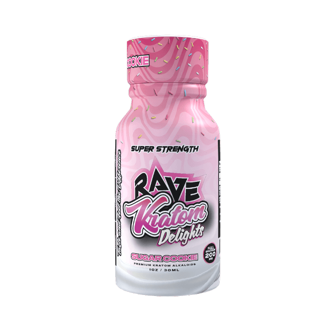 RAVE KRATOM BLACKED OUT SHOT 1OZ - SUGAR COOKIE (FULL SPECTRUM, 225MG)