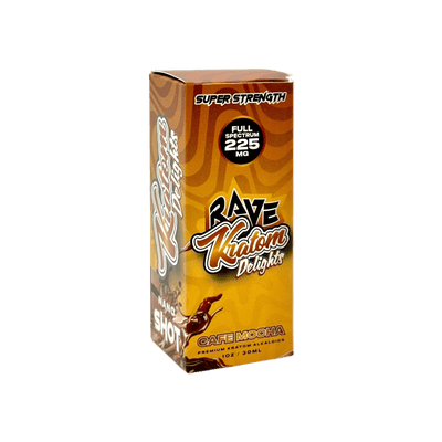 RAVE KRATOM BLACKED OUT SHOT 1OZ - CAFE MOCHA (FULL SPECTRUM, 225MG)