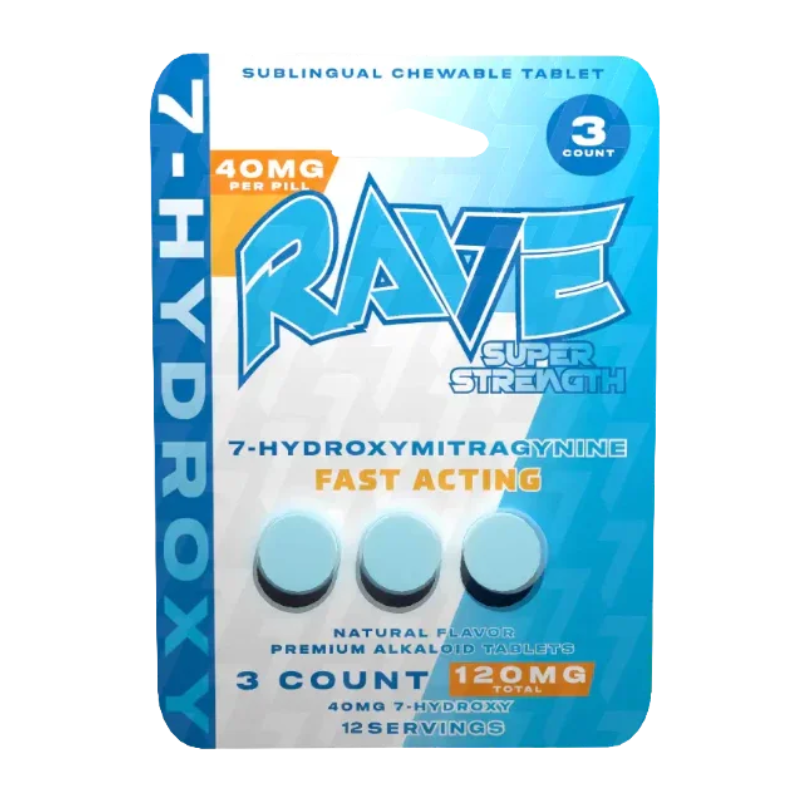 Rave 7-Hydroxymitragynine Chewable Tabs 3ct 40mg per Tablet