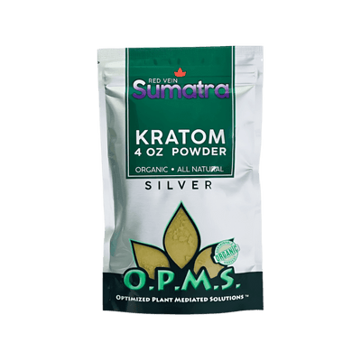 O.P.M.S. SILVER KRATOM POWDER 4OZ - SUMATRA RED VEIN