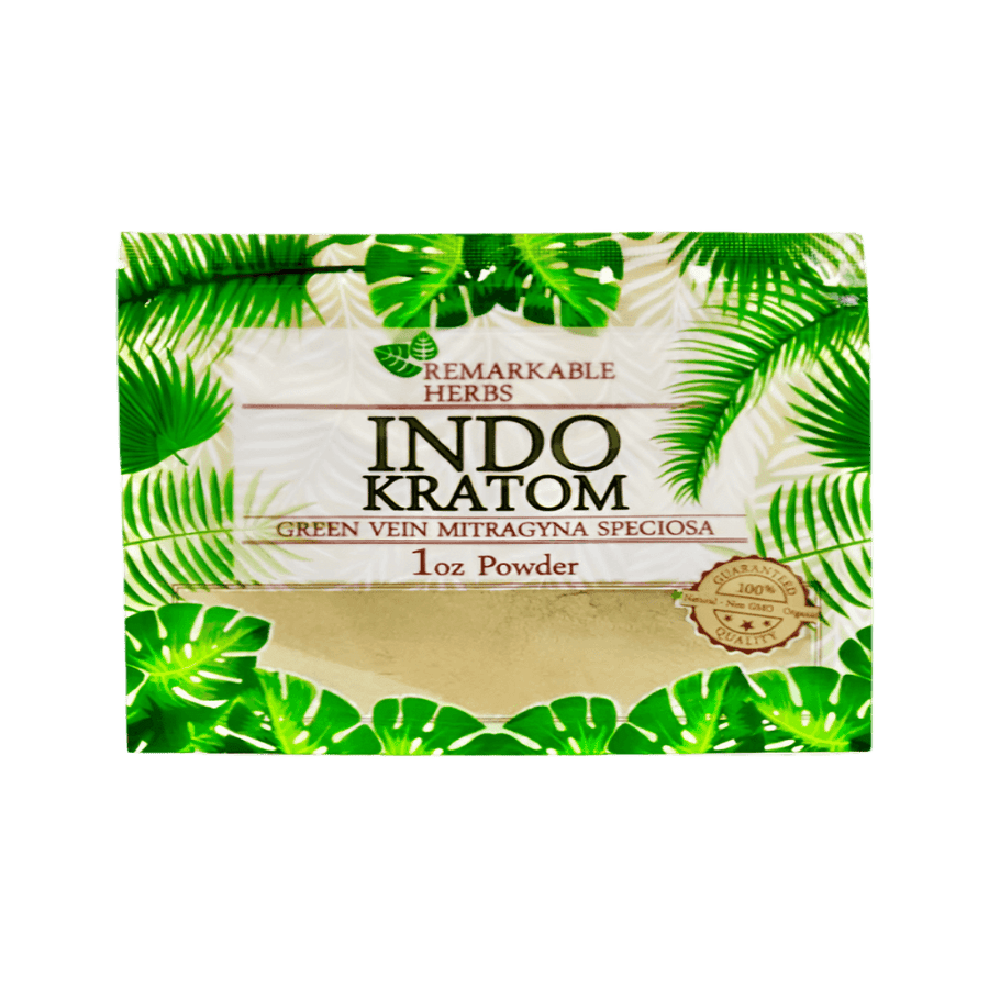 REMARKABLE HERBS KRATOM POWDER 1OZ - INDO GREEN VEIN