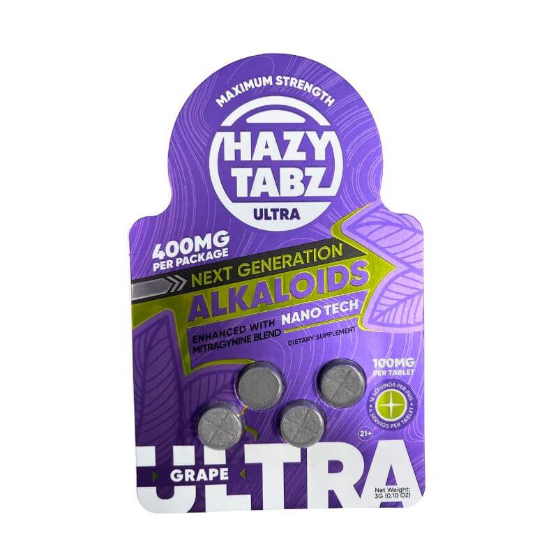Hazy Tabz Ultra Next Generation Alkaloids Mitragynine Tablets 4ct 100mg Per Tablet