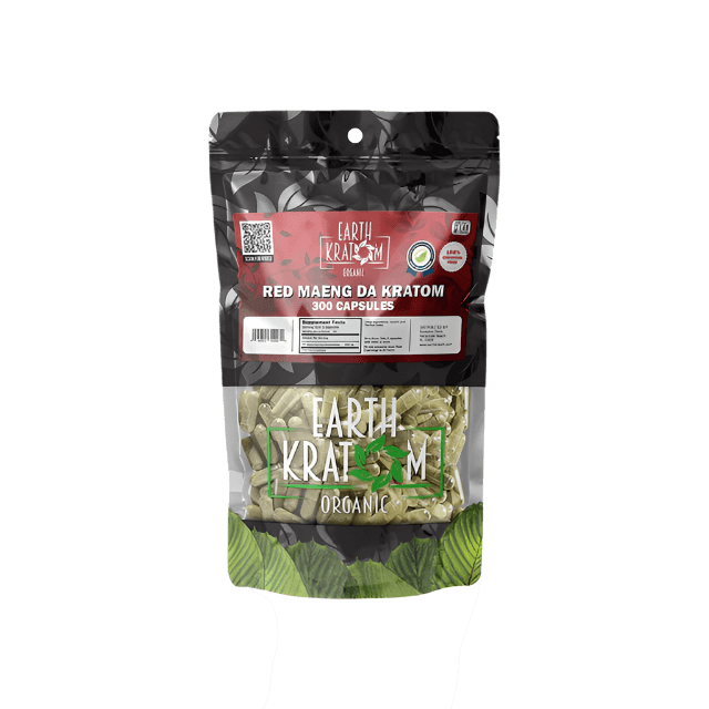 EARTH KRATOM CAPSULES 300CT - MAENG DA RED VEIN