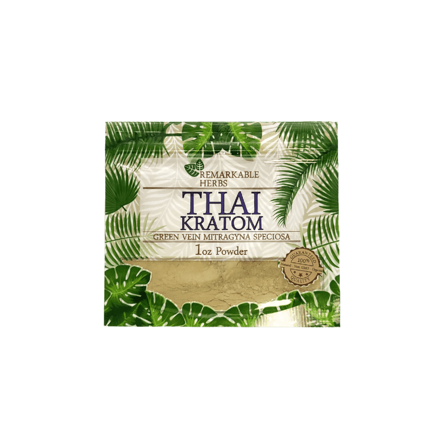 REMARKABLE HERBS KRATOM POWDER 1OZ - THAI GREEN VEIN