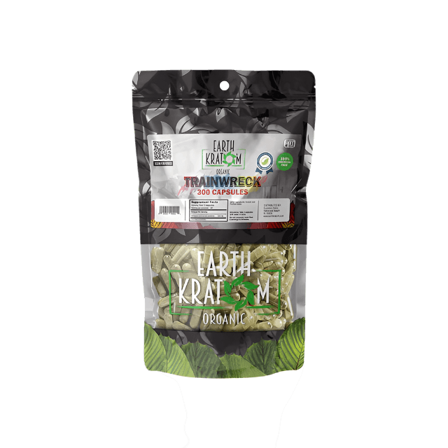 EARTH KRATOM CAPSULES 300CT - TRAINWRECK