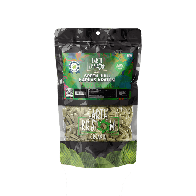 EARTH KRATOM CAPSULES 500CT - HULU GREEN VEIN