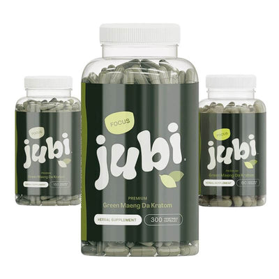 Jubi Focus Green Maeng Da Kratom Capsules (60ct - 150ct - 300ct)
