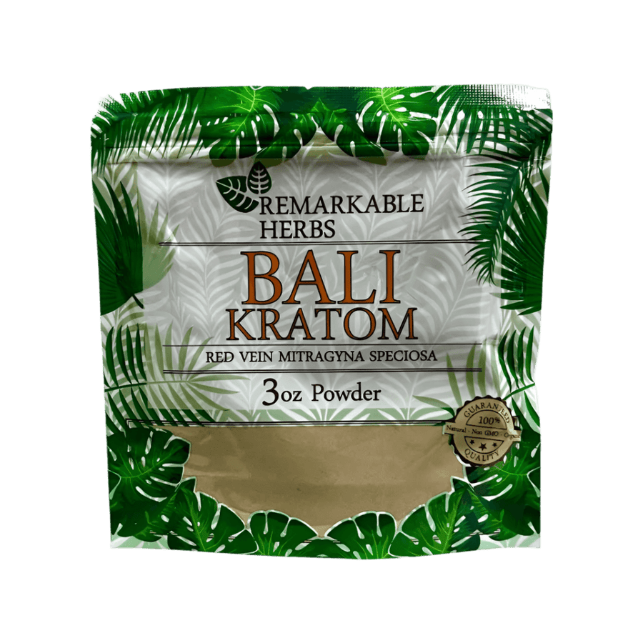 REMARKABLE HERBS KRATOM POWDER 3OZ - BALI RED VEIN