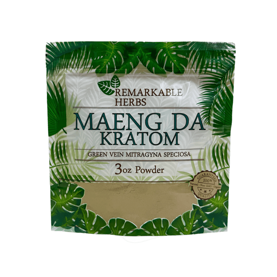 REMARKABLE HERBS KRATOM POWDER 3OZ - MAENG DA GREEN VEIN