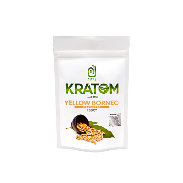 NJOY KRATOM CAPSULES 150CT - BORNEO YELLOW VEIN