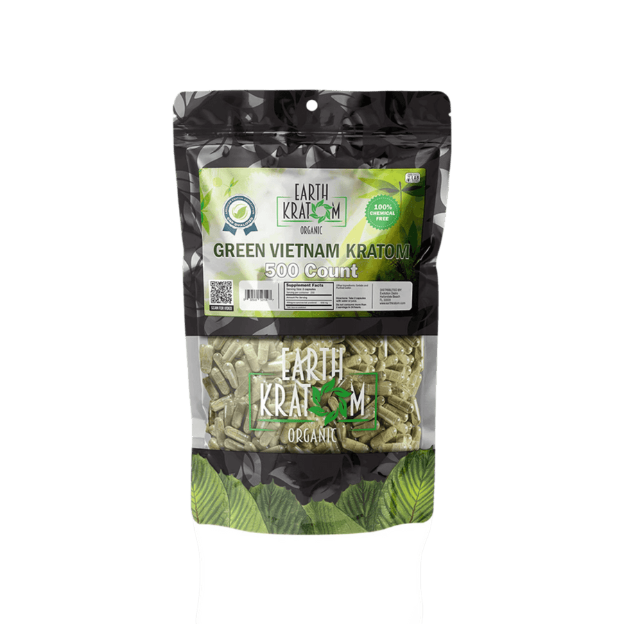 EARTH KRATOM CAPSULES 500CT - VIETNAM GREEN VEIN