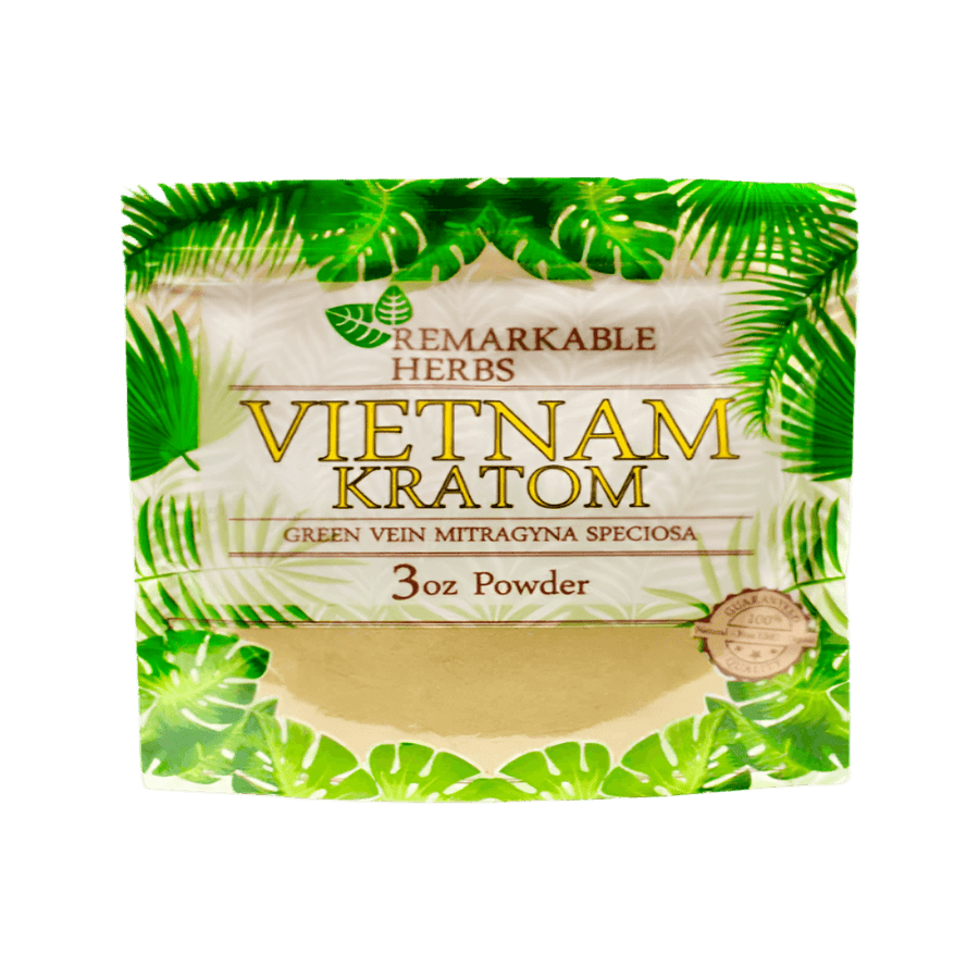 REMARKABLE HERBS KRATOM POWDER 3OZ - VIETNAM GREEN VEIN