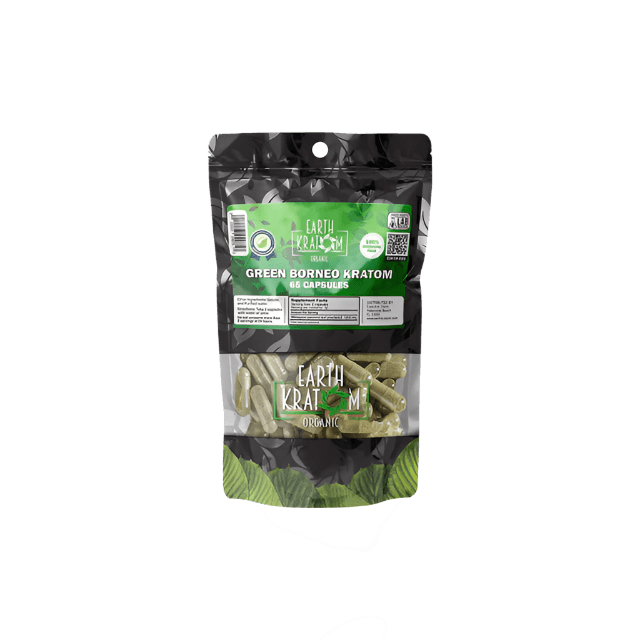 EARTH KRATOM CAPSULES 65CT - BORNEO GREEN VEIN