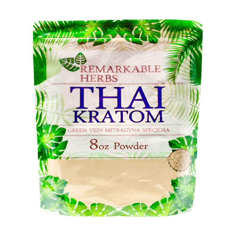 REMARKABLE HERBS KRATOM POWDER 8OZ - THAI GREEN VEIN