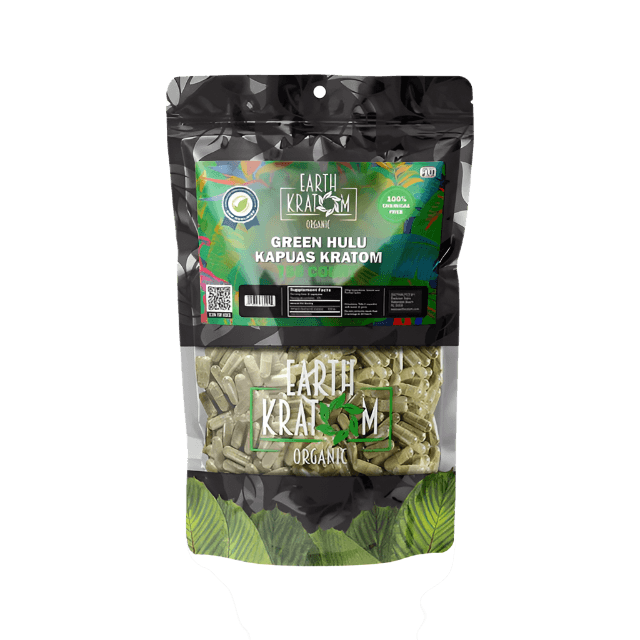 EARTH KRATOM CAPSULES 750CT - HULU GREEN VEIN