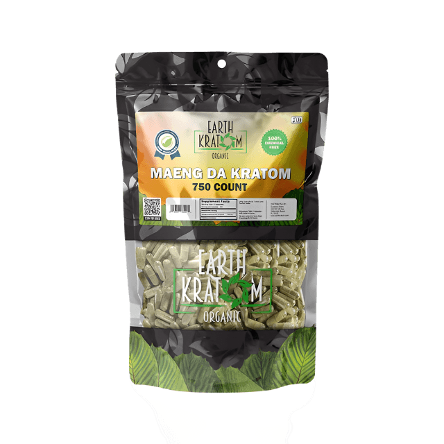 EARTH KRATOM CAPSULES 750CT - MAENG DA GREEN VEIN