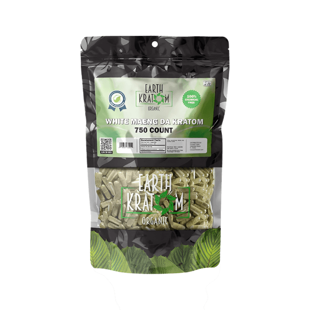 EARTH KRATOM CAPSULES 750CT - MAENG DA WHITE VEIN