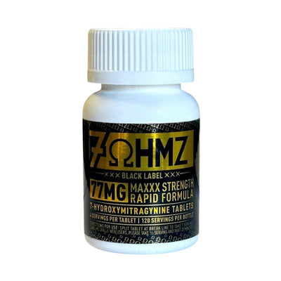 7OHMZ Black Label 7-Hydroxymitragynine Tablets Maxxx Strength Formula 30ct 77mg