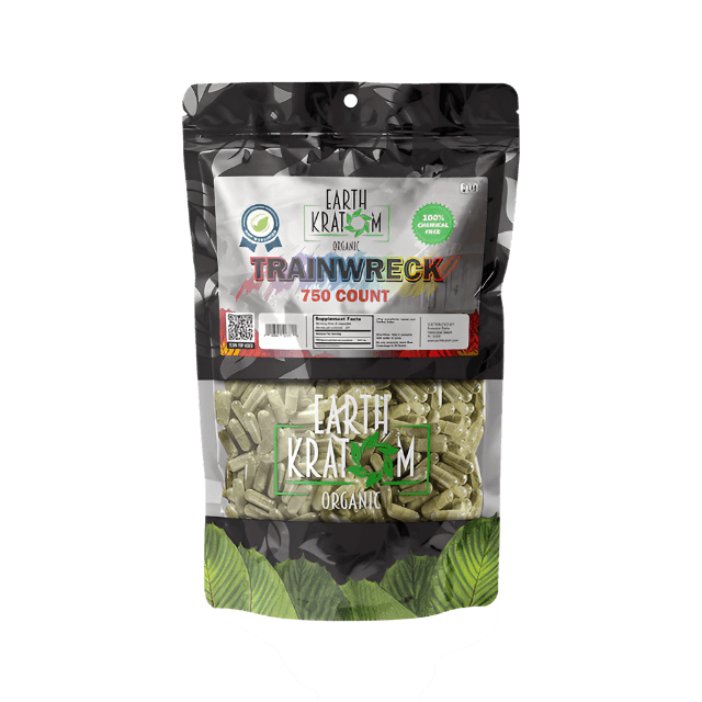 EARTH KRATOM CAPSULES 750CT - TRAINWRECK
