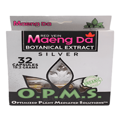O.P.M.S. SILVER BOTANICAL EXTRACT CAPSULES 32CT / 19.2G - MAENG DA RED VEIN