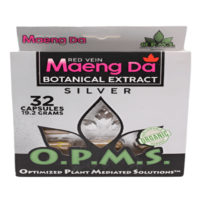 O.P.M.S. SILVER BOTANICAL EXTRACT CAPSULES 32CT / 19.2G - MAENG DA RED VEIN