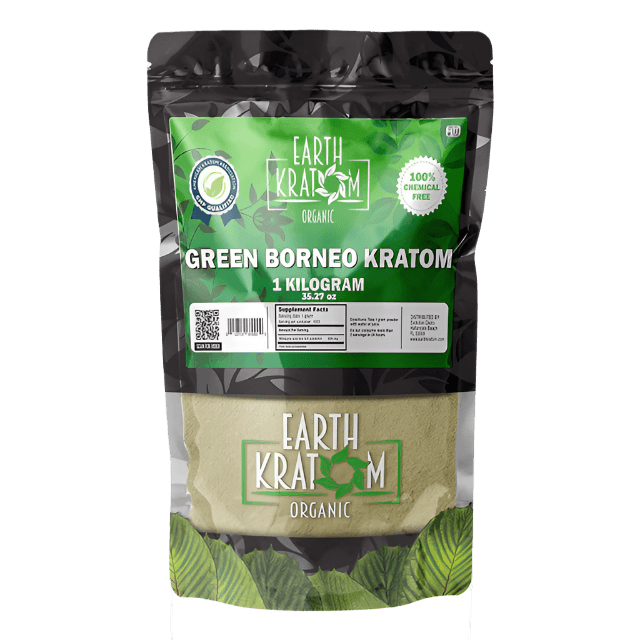EARTH KRATOM POWDER 1000G / 35.27OZ - BORNEO GREEN VEIN