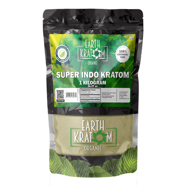 EARTH KRATOM POWDER 1000G / 35.27OZ - INDO SUPER GREEN VEIN