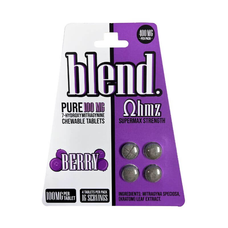 BLEND OHMZ 7-HYDROXYMITRAGYNINE TABLETS 4CT 100MG PER TABLET