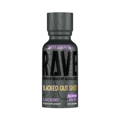 Rave Kratom Super Strength Full Spectrum Blacked Out 250mg Shot - 30ml