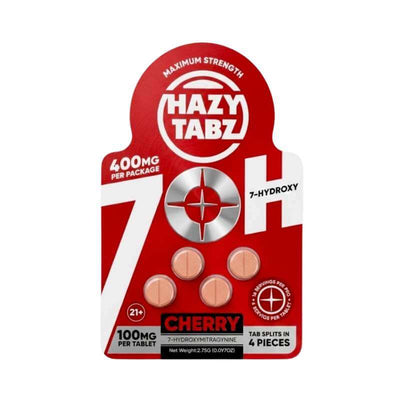 HAZY TABZ 7-HYDROXYMITRAGYNINE MAXIMUM STRENGTH TABLET 4CT 100MG PER TABLET