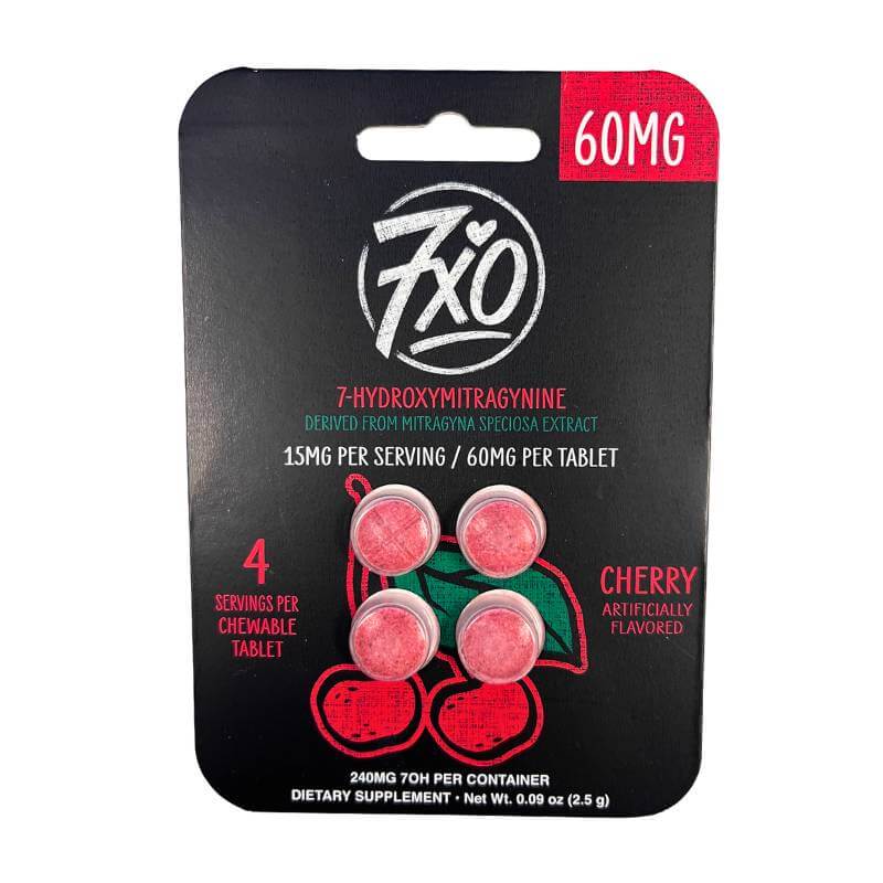 7XO 7-HYDROXYMITRAGYNINE CHEWABLE TABLETS 4CT 60MG PER TABLET