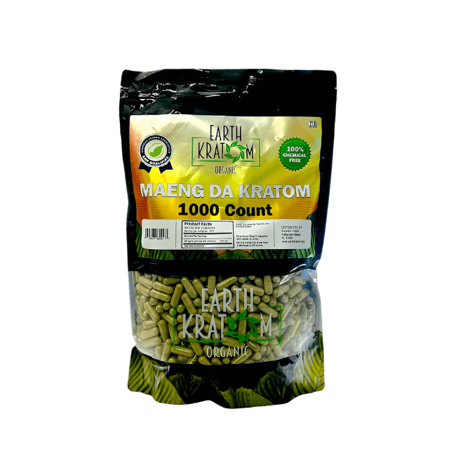 EARTH KRATOM CAPSULES 1000CT - MAENG DA GREEN VEIN
