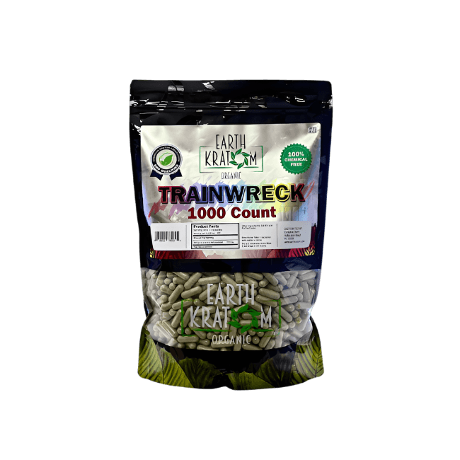 EARTH KRATOM CAPSULES 1000CT - TRAINWRECK