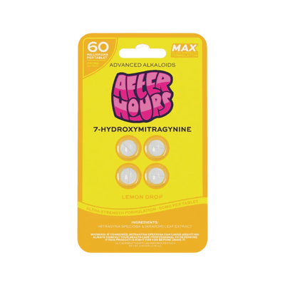 After Hours 4ct 7OH Chewable Tabs Lemon Drop 60mg per Tablet