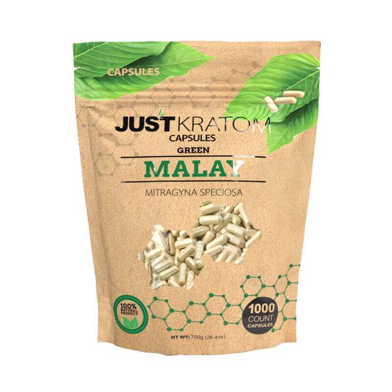 JUST KRATOM CAPSULES 1000CT 500MG - MALAY GREEN