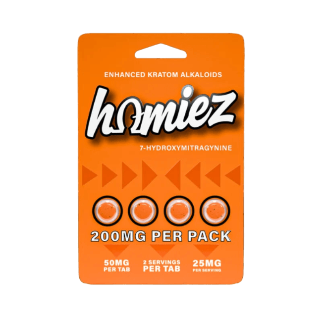 HOMIEZ 7-HYDROXYMITRAGYNINE TABLETS 4CT / 50MG EACH – TANGERINE