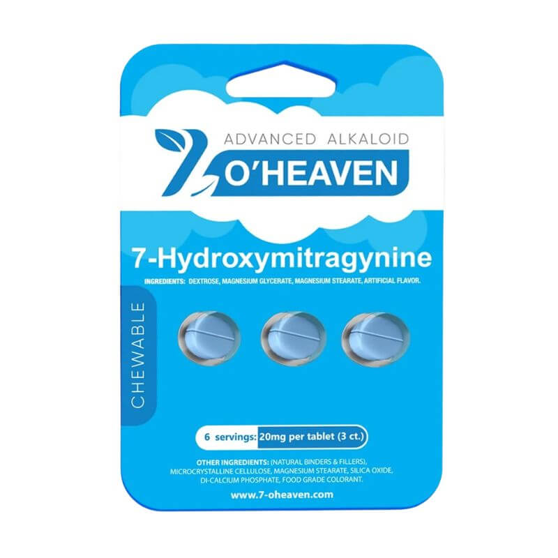 7 O'Heaven 7-Hydroxymitragynine Chewable Tablets 3ct 80mg Per Tablet - Natural