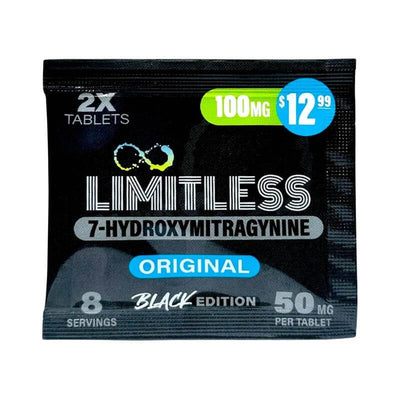 LIMITLESS 7-HYDROXYMITRAGYNINE BLACK EDITION TABLETS 2CT 50MG PER TABLET