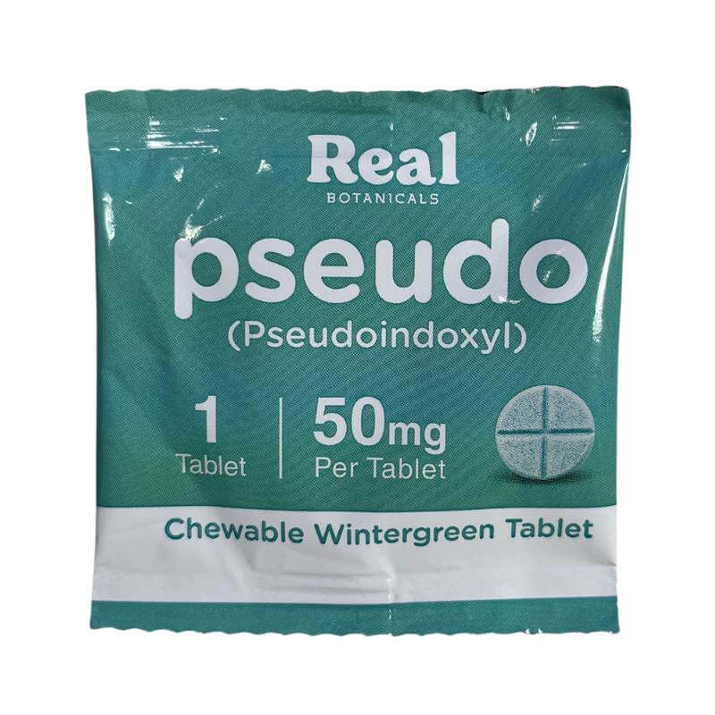 REAL BOTANICALS PSEUDO INDOXYL CHEWABLE WINTERGREEN 50MG TABLET - 1CT
