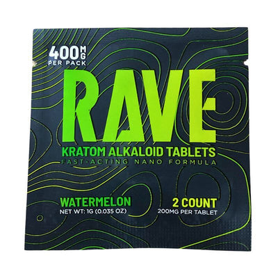 Rave Kratom Alkaloids Fast-Acting Tablets 2ct 200mg Per Tablet