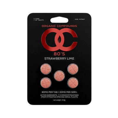ORGANIC COMPOUNDS 80'S 7-HYDROXYMITRAGYNINE TABLETS 5CT 80MG PER TABLET