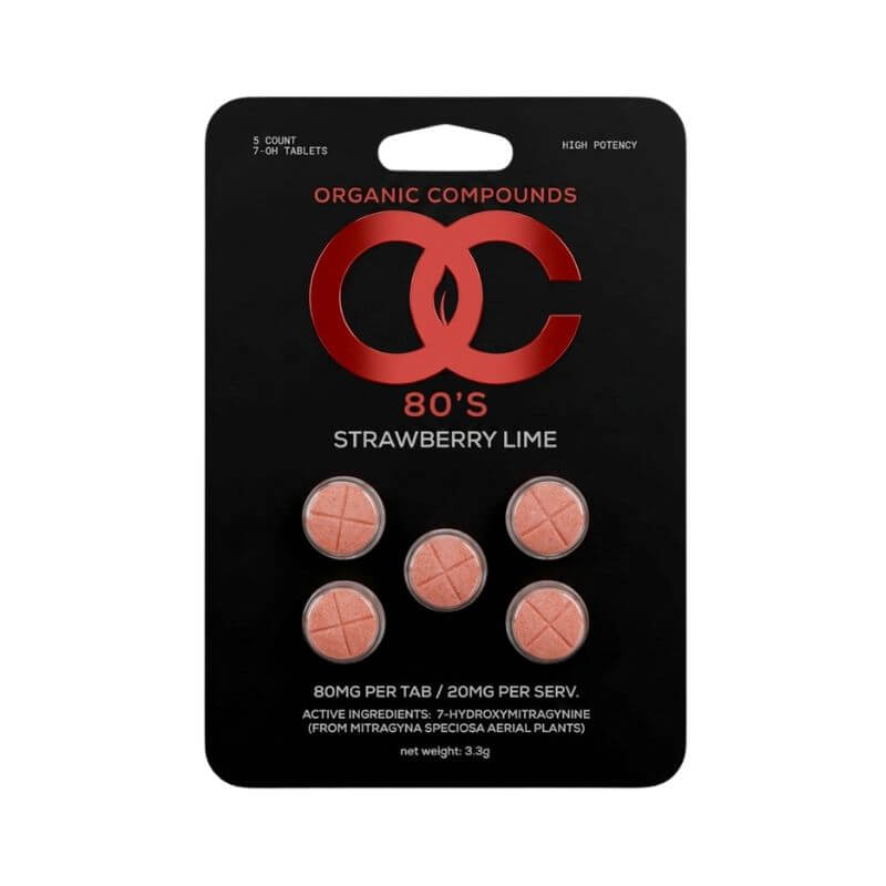 ORGANIC COMPOUNDS 80'S 7-HYDROXYMITRAGYNINE TABLETS 5CT 80MG PER TABLET