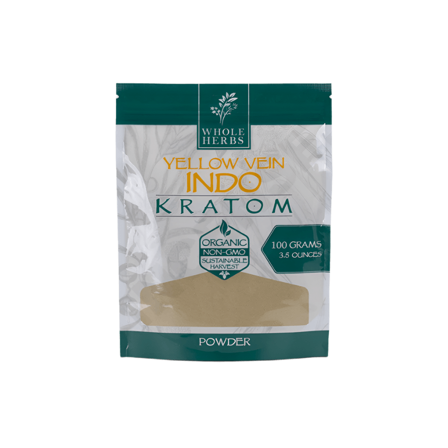 WHOLE HERBS KRATOM POWDER 100G / 3.5OZ - INDO YELLOW VEIN