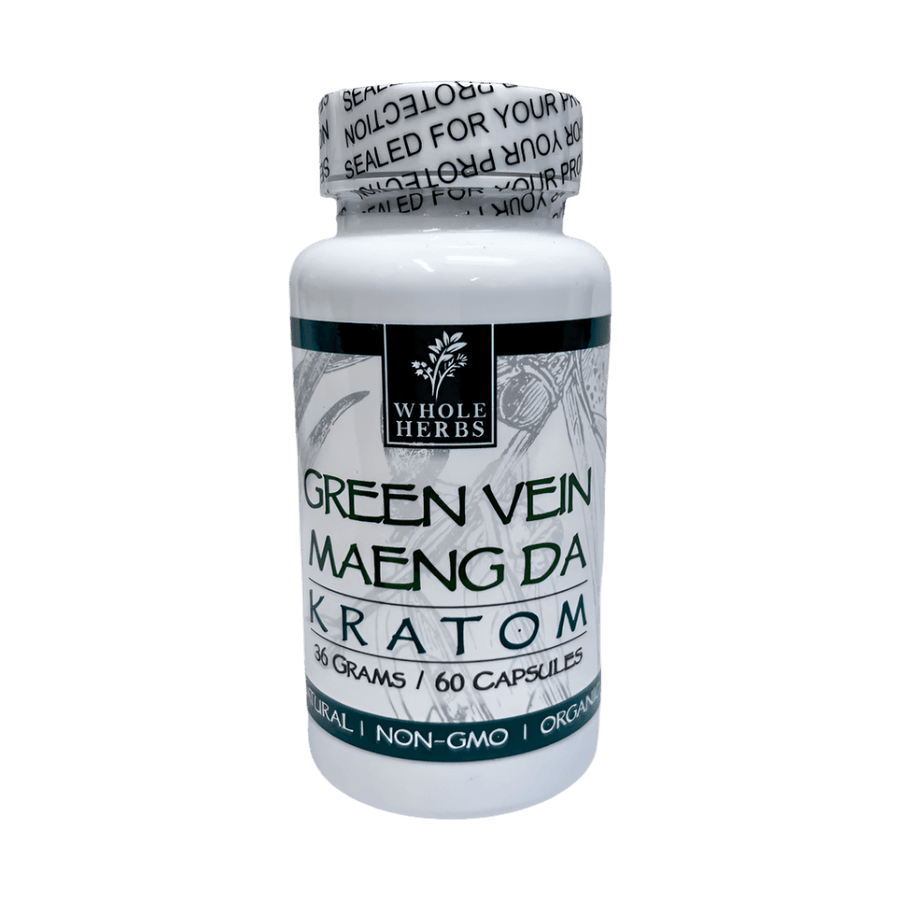WHOLE HERBS KRATOM CAPSULES 60CT / 36G / 1.3OZ - MAENG DA GREEN VEIN