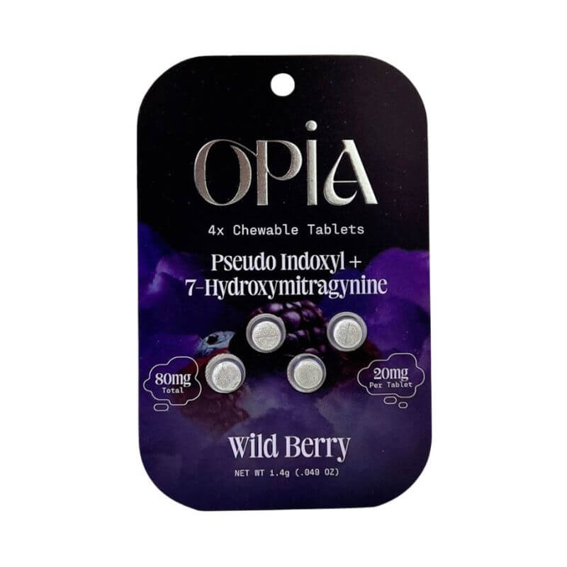 Opia 7-Hydroxymitragynine + Pseudo Chewable Tablets 4ct 20mg per Tablet