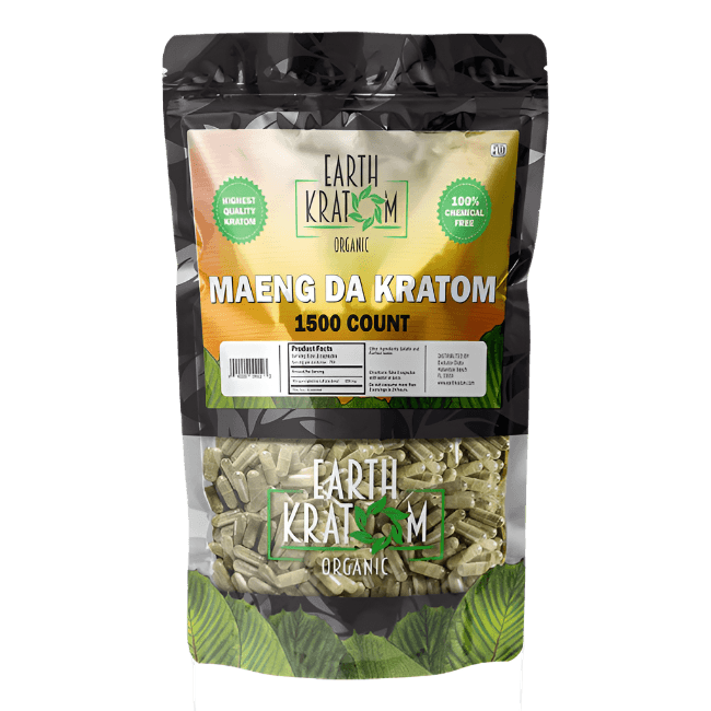 EARTH KRATOM CAPSULES 1500CT - MAENG DA GREEN VEIN