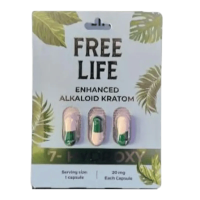 Free Life Enhanced 7OH Alkaloid Kratom Capsules for Health Care