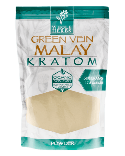 WHOLE HERBS KRATOM POWDER 500G / 17.5OZ - MALAY GREEN VEIN
